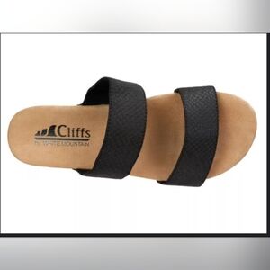 Cliffs by White Mountain Tahlie Slip-On Sandals Women’s 7.5 Tan/Black New